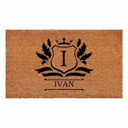 Calloway Mills Monogram Door Mat, Black, Natural, 24 in W x 48 in L 108242448I